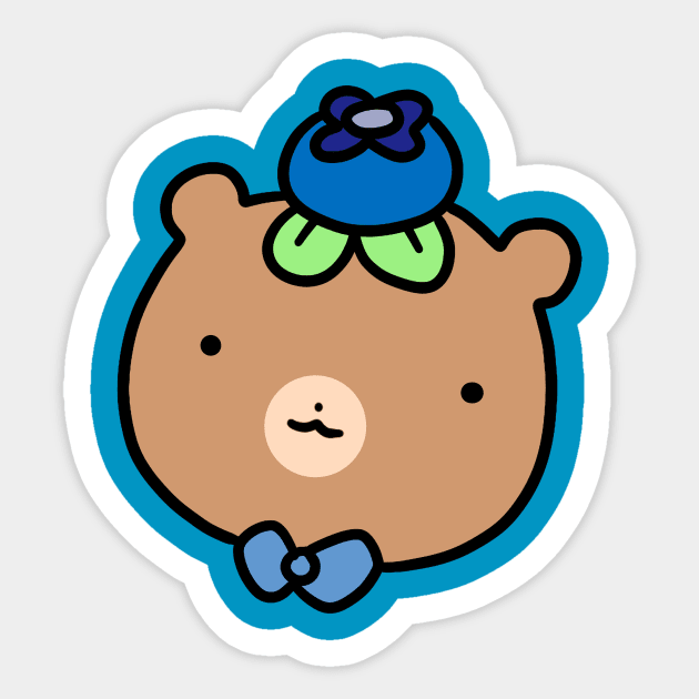Blueberry Bear Face Sticker by saradaboru